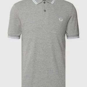Bestpreis ? Fred Perry Poloshirt Mit Label-Stitching – Hellgrau Meliert ? 9